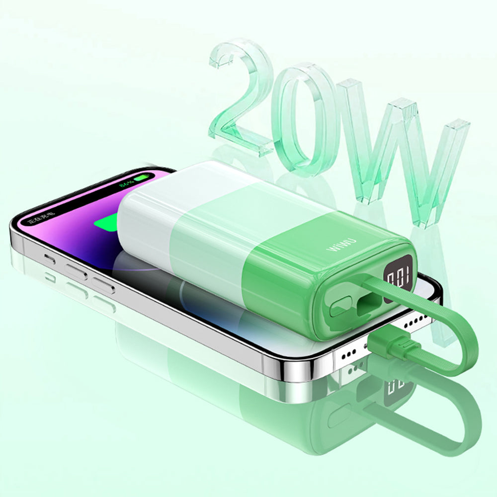 WIWU Wi-P015 10000mAh Candy Power Bank Portable Phone Battery Charger with Charging Cable WIWU Wi-P015 10000mAh Candy Power Bank Portable Phone Battery Charger with Charging Cable